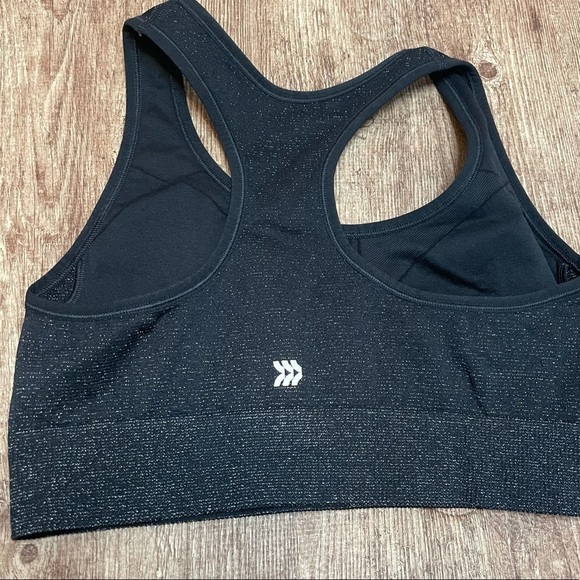 All In Motion Black Razor Back Sports Bra Metallic - Picture 3 of 3